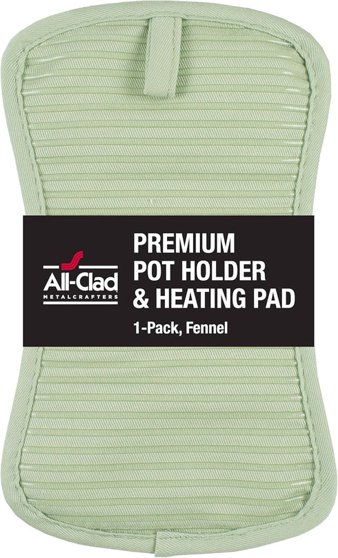 All-Clad Premium Pot Holder & Hot Pad: Heat Resistant to 500 Degrees - 100% Cotton, 10"x6.25" Hot Pad for Kitchen and Barbeque, (1-Pack), Fennel...