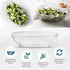 Posh Setting Disposable Oval Serving Bowls, Silver Glitter Plastic Serving Bowls, 4 Pack, 72 Ounce Large Plastic Disposable Party Snack, Buffet, C...