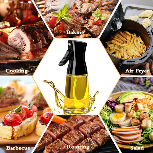 180ml Glass Olive Oil Sprayer with Brush for Cooking - Thick Glass, Strong Spray Force...