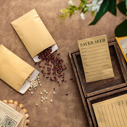 120 Pcs Seed Envelopes Resealable, 4.7 x 3.15 Inch Seed Packet Envelopes with Printed Self Sealing Seed Saving Envelopes for Flower Vegetable Seed...