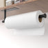 Paper Towel Holder Under Cabinet - Black Wall Mount Paper Towel Hanger, Stainless Steel, Self-Adhesive or Drilling, for Kitchen, Bathroom, RV...