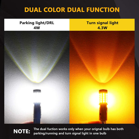 PHINLION Super Bright White Amber Dual Color Switchback 1157 2057 2357 7528 LED Bulbs with Projector for Car Front Turn Signal Parking Lights...