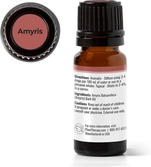 Plant Therapy Amyris Essential Oil 10 mL (1/3 oz) 100% Pure, Undiluted, Therapeutic Grade...