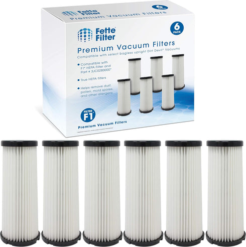 Fette Filter - Vacuum HEPA Filter Compatible with Dirt Devil F1 (F-1) Compare to Part # 3JC0280000, 3-JC0280-000 & 2JC0280000, 2-JC0280-000 (Pack ...
