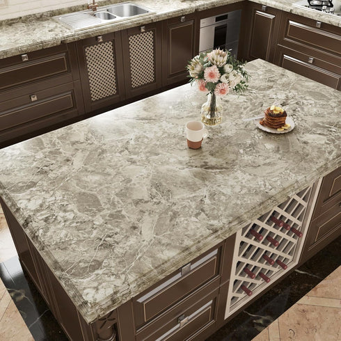 Light Brown Marble Contact Paper Marble Wallpaper Peel and Stick Removable Waterproof Wall Paper Roll Self Stick Marble Paper for Kitchen Bathroom...