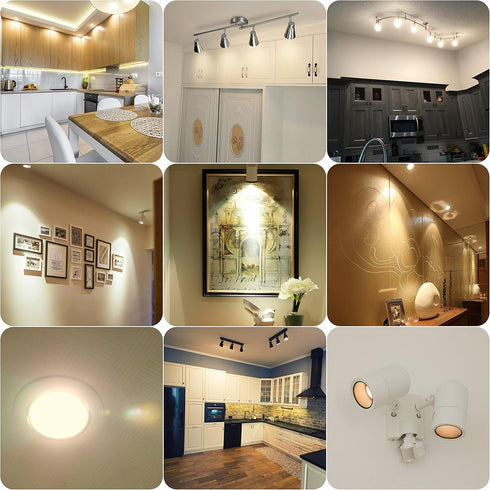 ALIDE GU10 Led Light Bulbs Dimmable AC120V,25W 35W 50W Halogen Replacement,2700K Warm White,MR16 GU10 Dimmable 2 Prong Base 5W Led Track Bulbs,450...