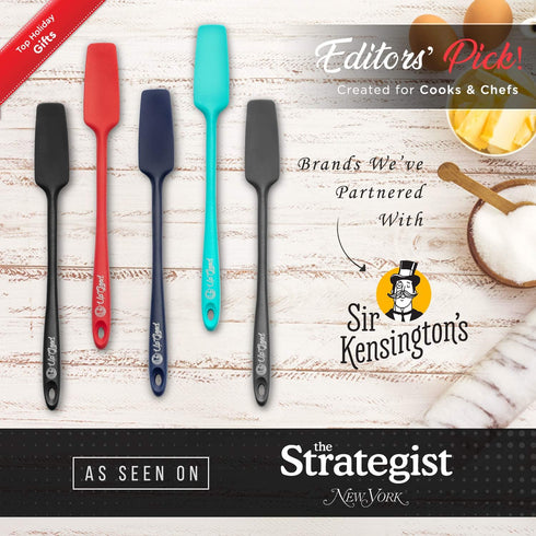 Silicone Jar Spatula | 600F Heat Resistant Non-Stick Rubber Scraper | Perfect for Jars, Smoothies, Blenders | One Piece Utensils | Durable Kitchen...