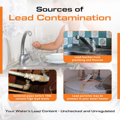 Watersafe® Advanced Lead in Drinking Water Test Kit – Lead Detection at 5 PPB - DIY at Home Water Lead Test Kit for Tap or Well Water – 8 Minute T...