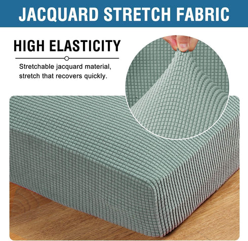 Super Stretch Individual Seat Cushion Covers Sofa Covers Couch Cushion Covers Slipcover Sets Thick Jacquard Textured Twill Fabric (2 Cushion Loves...