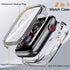 COOLQO 2 Pack Waterproof 2 in 1 Case Compatible for Apple Watch 42mm 3 2 1, with 9H Tempered Glass Screen Protector, Full Body Cover for iWatch 42...