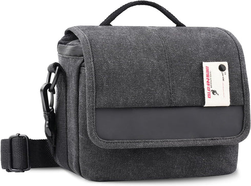 Besnfoto Camera Bag Purse Small Messenger Shoulder Bag for Mirrorless DSLR Camera Waterproof Canvas Compact Photography Case, Black Gray...