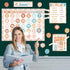 Groovy Calendar Bulletin Board Set Decorations Retro Hippie Calendar Seasons Weather Chart CTP Bulletin Board Paper-Cuts Boho Hippie Wall Decals f...