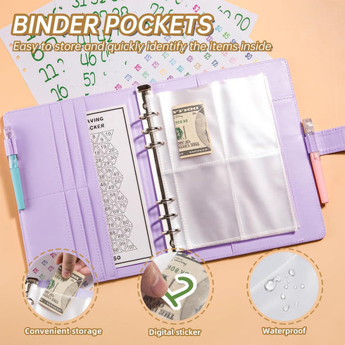 100 Envelopes Money Saving Challenge, Budget Planner Easy and Fun Way to Save $5,050, Savings Challenges Book with Cash Envelopes for Office, Home...