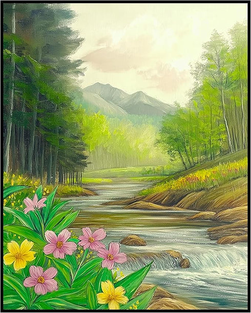 Posterizer 1 pcs-serene meadow scene in classic oil painting art style 7-Collectibles & Fine Art-Landscape & Nature Art-Gift for Men Women Teens- ...