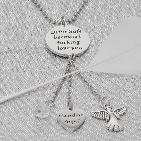 Guardian Angel Rearview Mirror New Car Mirror Charms Guardian Angel Car Charm Window Hanging Ornament Car Interior Rearview Mirror Pendant...