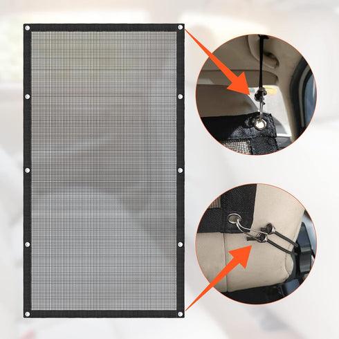 Dog Car Barrier Pet Car Divider Net with Adjusting Rope and Hook Multifunctional car Dog guardrail Used for SUV Car Truck...
