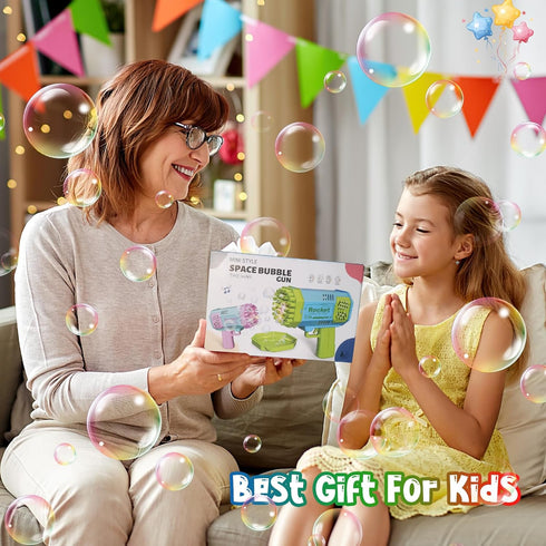 Bubble Machine Gun Mini Bubble Gun for Toddlers, Bubble Maker Blower Toys with Lights,4000+ Bubbles Per Minute for Boys Girls Toddlers Outdoor Ind...