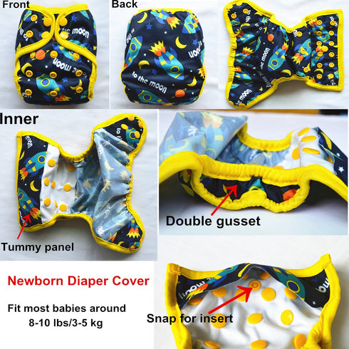 Newborn Baby Diaper Nappy Cover 8lbs-10lbs For Boys (To The Moon)...