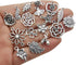 Youdiyla 100pcs Mix Silver Tree Flower Charms Collection, Bulk Mini Small Little Charms Metal Pendant Craft Supplies Findings for Necklace and Bra...