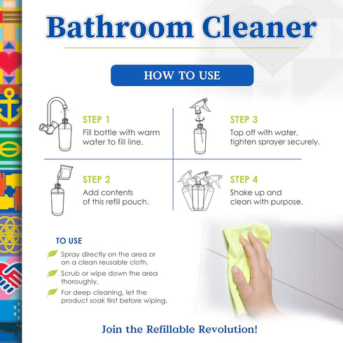 2-Pack TrulyFree Bathroom Cleaner - Cleaning Spray, for Toilet, Sink, Tub, Shower - Includes: 16-oz Spray Bottle, One refill pouch used for initia...