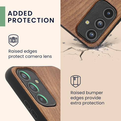 kwmobile Wood Case Compatible with Samsung Galaxy A54 5G Case - Cover - Vintage Anchor Dark Brown...