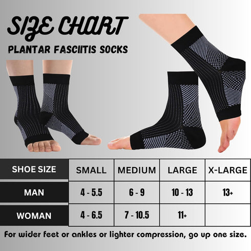 1 Pack Compression Plantar Fasciitis Socks Ankle Compression Sleeve Heels Arch Supports & Heel Pain Relief Ankle Supports for Men and Women (Black...