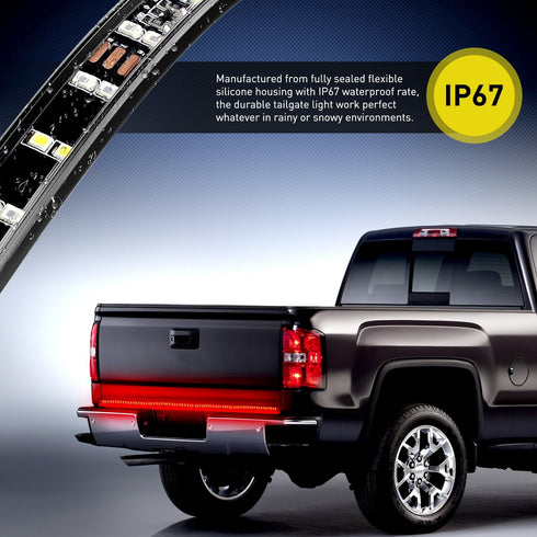 Nilight 60 Inch Truck Tailgate Light Bar Double Row LED Flexible Strip Red Running Brake Turn Signal White Reverse Back Up Lighting Modes for Pick...