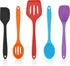 Homikit 5-Piece Kitchen Cooking Utensils Set, Colorful Silicone Slotted Turner Spatula Spoons for Nonstick Cookware, Dishwasher Safe Kitchen Tools...
