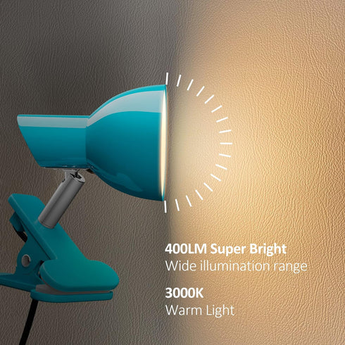 LED Clip lamp,5W Super Bright Desk Light, 330° Rotation Small Lamp with Clamp on Desk/Table/Bed Headboard/Cupboard Home Lighting, Modern and Save ...