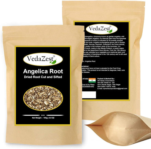 Angelica Root Powder (100g/ 3.5oz) Archangelica Archangelica Dried Root Cut & Shifted, Organic, Non-GMO...