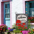 Home Decorative Welcome to Our Porch Geranium Spring Summer Garden Flag, Red Flower Black White Buffalo Plaid Check House Yard Outside Decoration ...