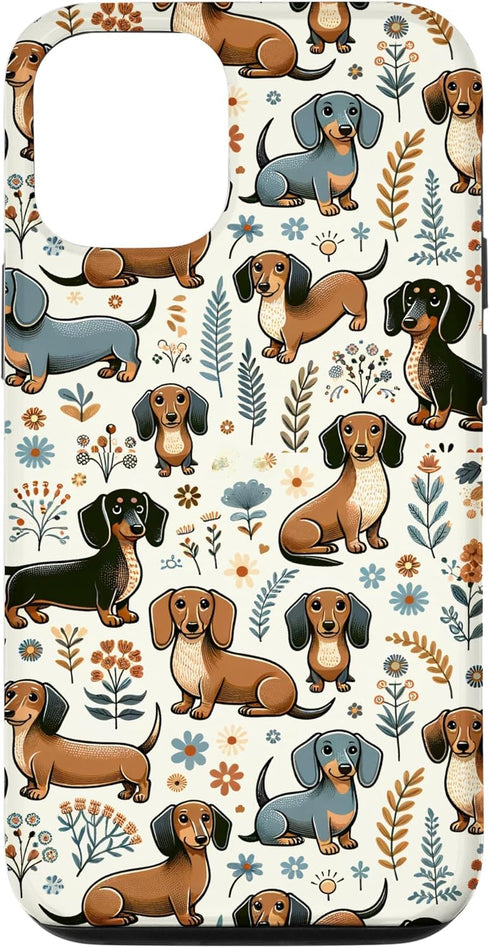 iPhone 13 Cute Dachshund Weiner Dog Lovers Pattern Case...