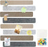 8 Pcs Black Brown Gray Felt Pin Board Bar Strips Bulletin Board ?Self-Adhesive Bulletin Board Bar Strips?Cork Boards for Walls with 35 Pushpins, f...