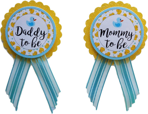 Amy's Bubbling Boutique, Inc. Mommy & Daddy to Be Pin Duck Baby Shower Yellow & Blue It's a Boy, Baby Sprinkle Gender Reveal...