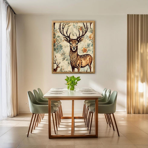 Posterizer 1 pcs-dainty retro chic floral poster of a cute deer 2-Art for Animal Lovers-GIft for Men Women Teens-Decor for Home & Office- unframed...