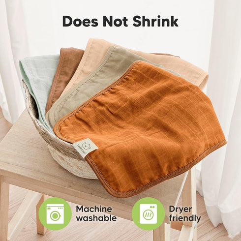 5-Pack Muslin Burp Cloths for Baby Boys, Girls - Baby Burp Cloths Neutral, Soft and Absorbent Burp Clothes, Burping Cloths for Babies, Burp Rags, ...