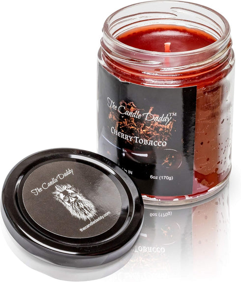 Cherry Tobacco Scented Candle - 6 Ounce Jar Candle...