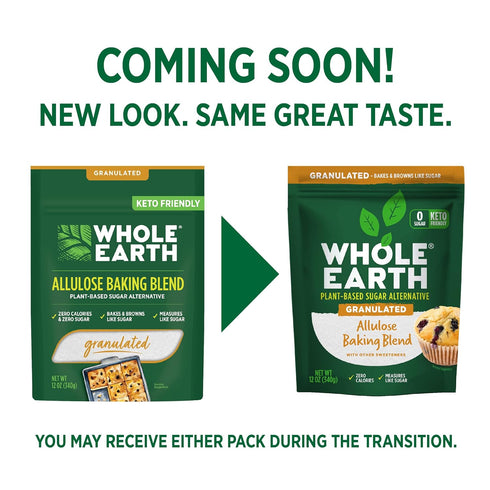 Whole Earth Sweetener Co. Allulose Baking Blend, Granulated, Plant-Based Sugar Alternative, 12 Ounces, 0.75 Pound (Pack of 1)...