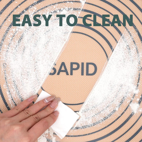 Non Slip Silicone Pastry Mat Large with Measurements for Non-stick Dough Rolling, Pie Crust, Pastry Roll Out, Cookies,Bread and Silicon Kneading M...