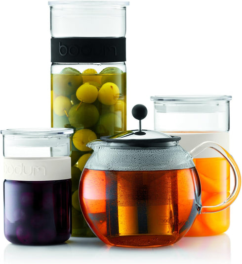 Bodum 34oz Assam Glass Tea Press with Stainless Steel Filter, Brushed...
