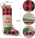 yuboo Burlap Christmas Stockings with Red Truck Xmas Decor 2 Pack, Buffalo Plaid Christmas Stockings 18-Inch Red Truck Christmas Ornaments Decorat...