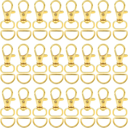 SANNIX 120 Pcs Key Chain Clip Hooks and D Rings Bulk Include 60Pcs Swivel Snap Hooks Lanyard Clips and 60Pcs D Ring for Keychains and Purse Hardwa...