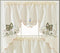 GOHD Dancing Butterfly. 3pcs Multi-Color Embroidery Cafe Curtain Set/Swag & Tiers Set with cutworks. Window Treatment Set for Small Windows. (SAGE...