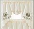 GOHD Dancing Butterfly. 3pcs Multi-Color Embroidery Cafe Curtain Set/Swag & Tiers Set with cutworks. Window Treatment Set for Small Windows. (SAGE...