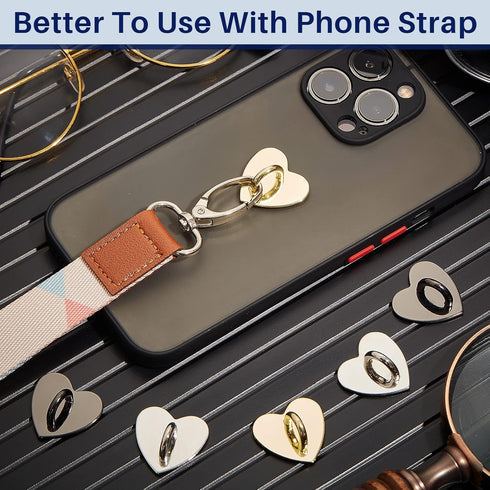 6 Pcs Cell Phone Ring Holder Stand Phone Ring Holder Adhesive Metal Phone Finger Grip Universal Ring Holder for Cell Phone Tablet, Sticky Phone Ch...