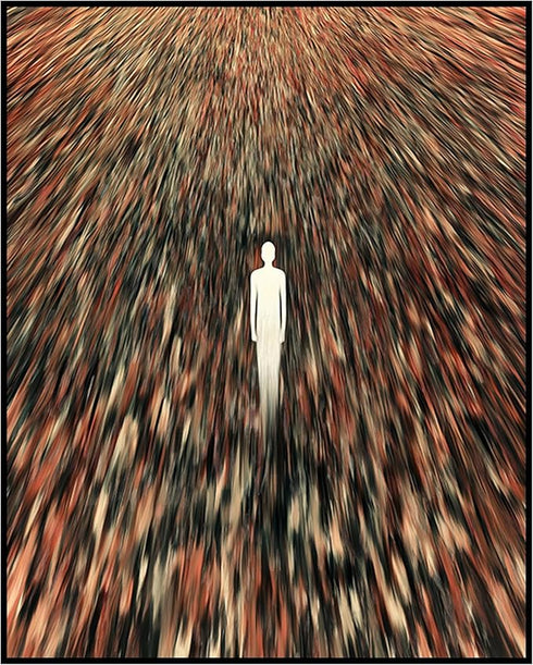 Posterizer 1 pcs-abstract and evocative depiction of a white figure 2-Abstract & Modern Art-Gift For Buddhism Meditation philosophy Fans- unframed...
