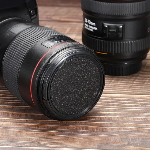 PATIKIL 28mm Lens Cap, 4 Pack Sides Pinch Snap Camera Lens Cover for Front Lens with Cloth, Suitable for 28mm Thread Universal DSLR Lenses, Black ...
