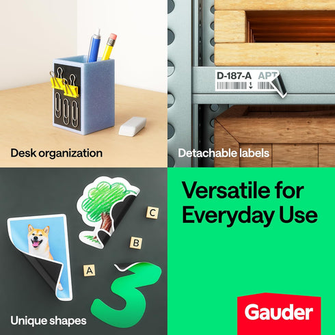 GAUDER Magnetic Sheets with Adhesive Backing (4' x 6') | Black Adhesive Magnetic Sheets (5 Pieces)...