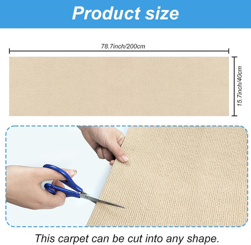 Trimmable Cat Scratching Post Carpet Covered 78.7”x15.8” Self-Adhesive Cat Tree Shelves Replacement Parts Mat Cat Scratcher Mat for Cat Shelf Step...