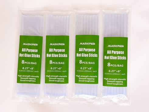 All Purpose Stick Glue Sticks-All Temperature-Clear, 8 inch Mini Hot Glue Sticks-32 Sticks...